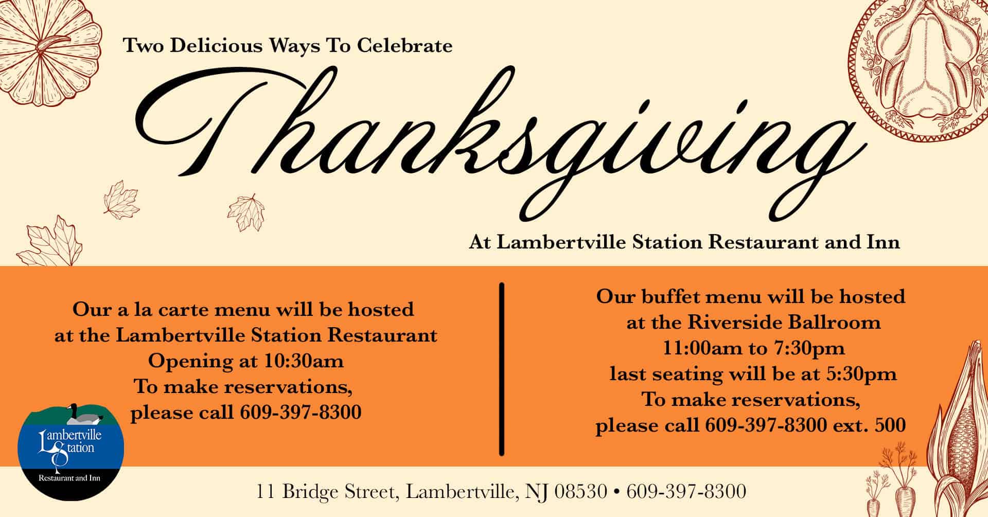 Thanksgiving at Lambertville Station Restaurant and Inn