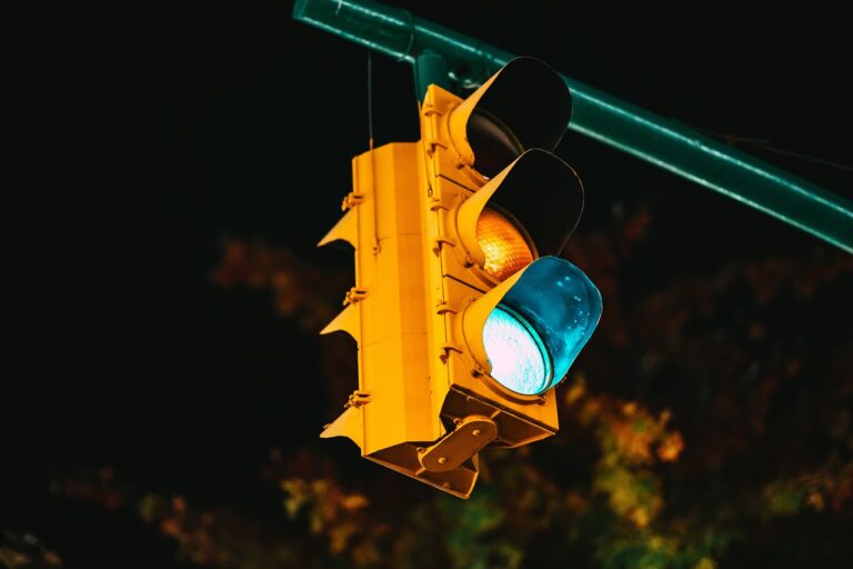 Traffic light receives green light at Federal Point intersection
