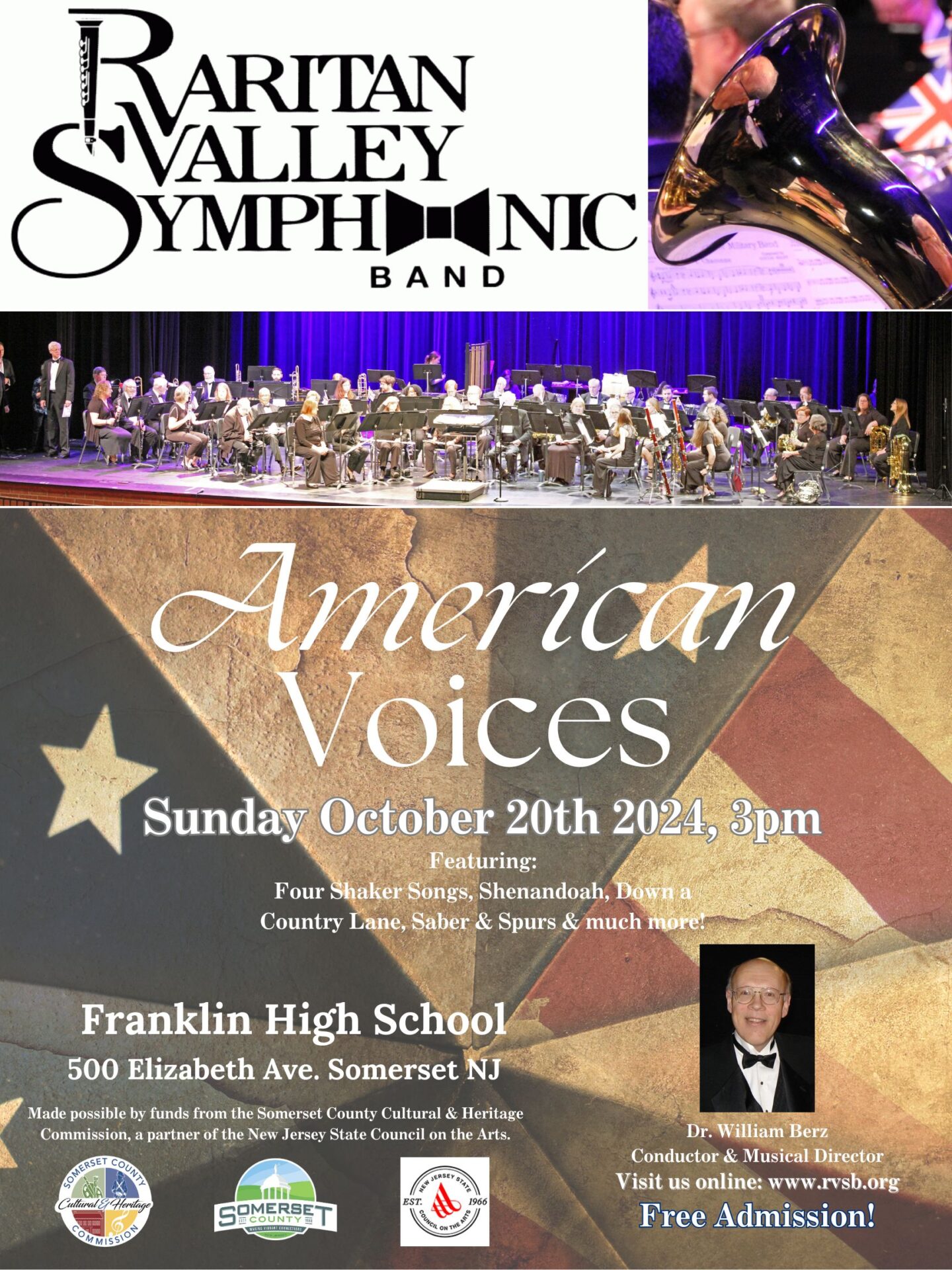 Raritan Valley Symphonic Band Fall Concert “American Voices”